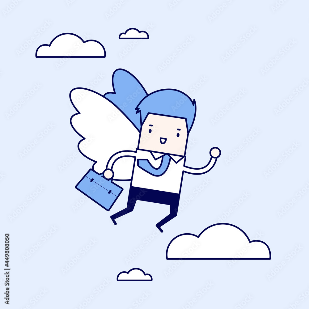Fotografie Businessman flying with his wing