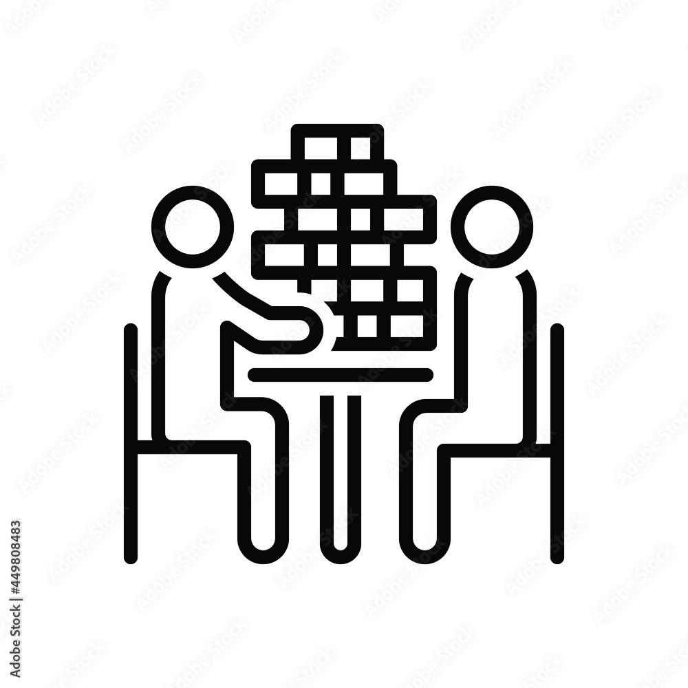 Black line icon for playing Black line icon for playing