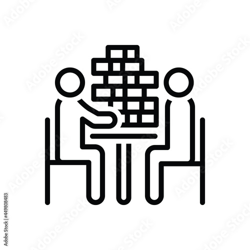 Black line icon for playing