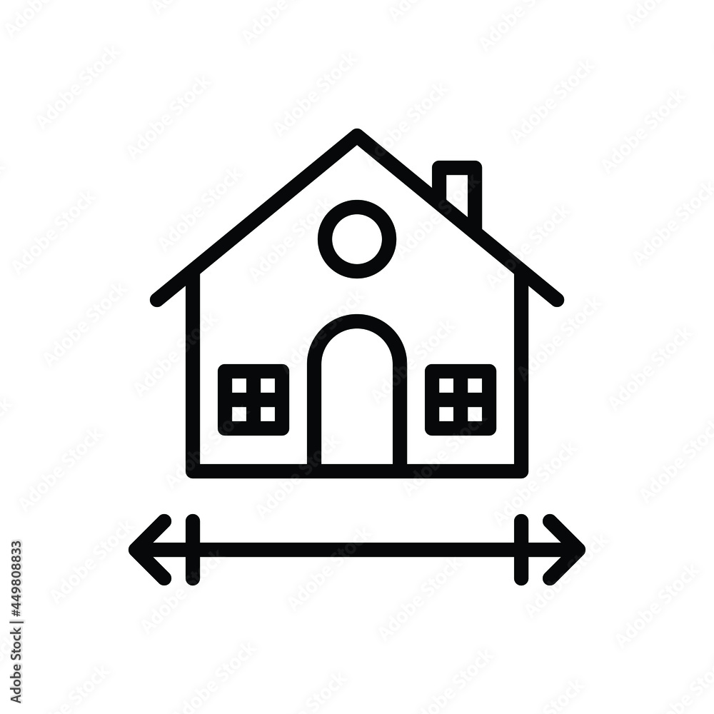 Black line icon for measured Black line icon for measured