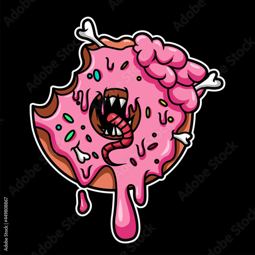 Donut Monster Premium Vector