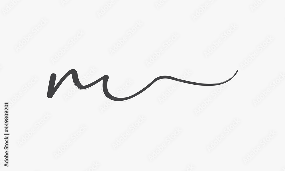 letter M brush script isolated on white background. letter M brush script isolated on white background.