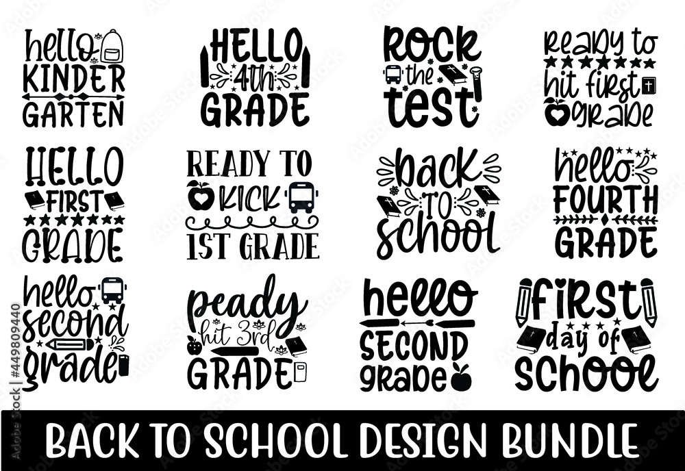 Back To School design SVG Bundle Cut Files for Cutting Machines like Cricut and Silhouette