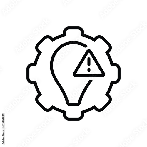 Black line icon for exceptions 