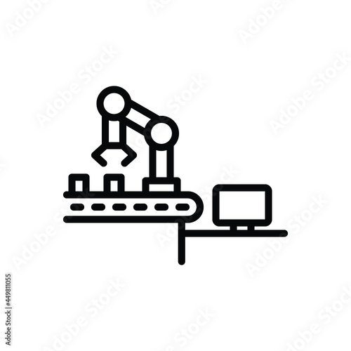 Black line icon for computed