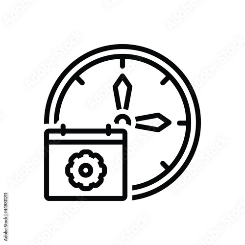 Black line icon for periodically