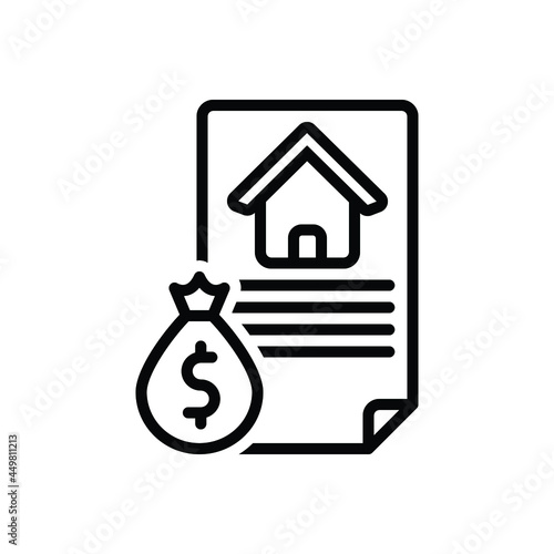 Black line icon for loan