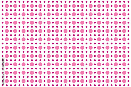 White and pink Polka Dot seamless pattern. For tablecloths, clothes, shirts, dresses, paper, bedding, blankets, quilts, and other textile products. Vector background.