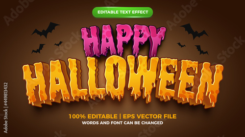 Editable text effect - Happy Halloween comic certoon game editable text effect template style