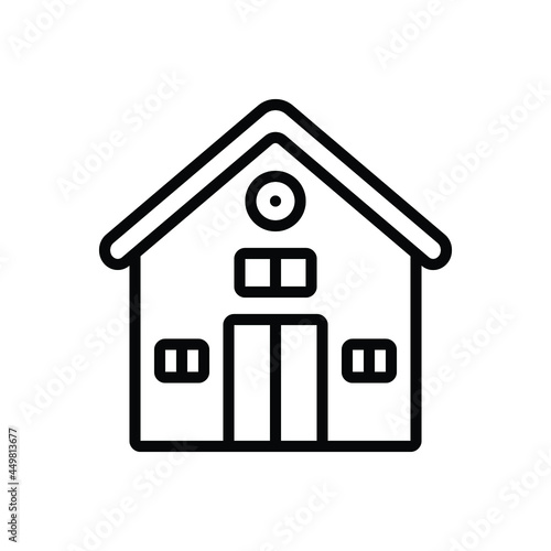Black line icon for home