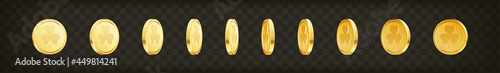 Three leaf clover golden coins. Saint Patrick's Day coins