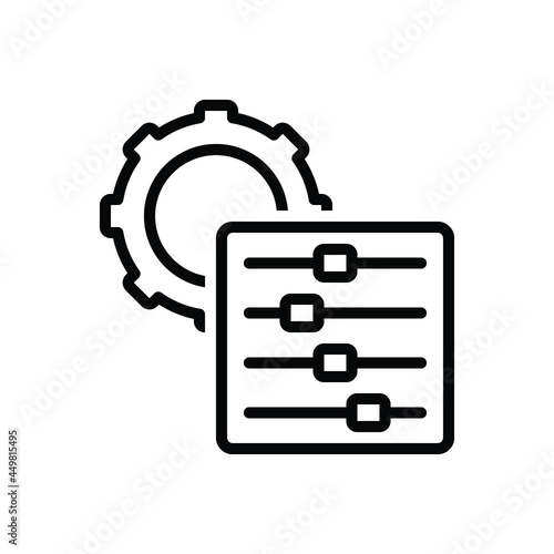 Black line icon for adjust