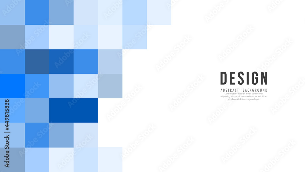 Abstract Color background, Multiple blue lined pixel squares on white background , Flat Modern design for presentation , illustration Vector EPS 10