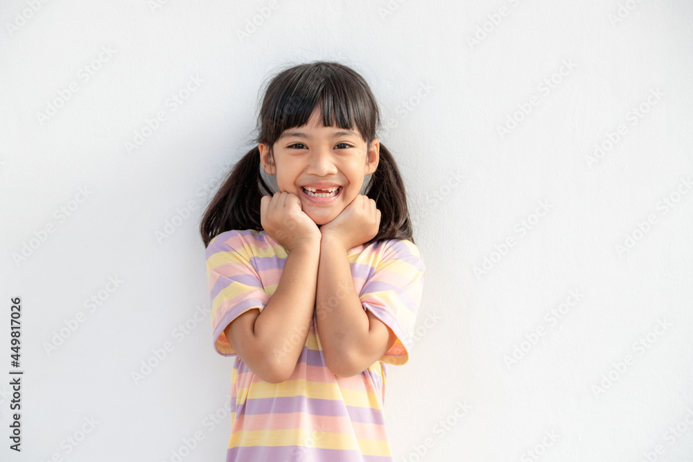 Portrait of happy smiling child girl isolated on white background Portrait of happy smiling child girl isolated on white background