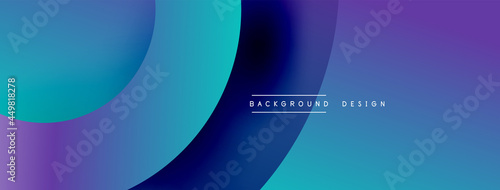 Abstract overlapping lines and circles geometric background with gradient colors