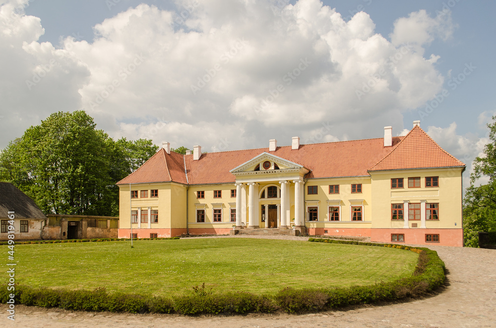 Durbe castle in sunny spring day, Latvia.