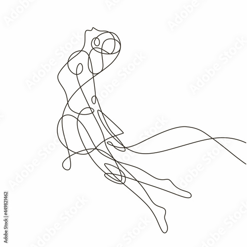 Beauty woman line drawing vector minimalist. Woman with pretty body, good for poster and wall art.