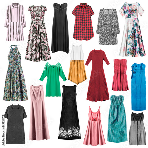 Dresses collection isolated