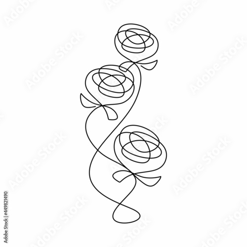 Rose flower one line drawin...