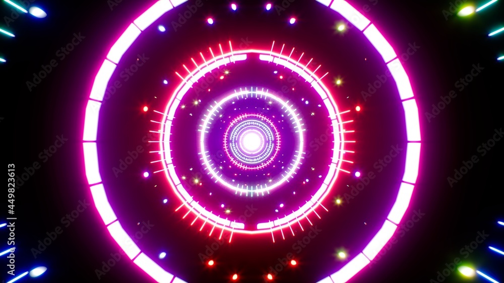 Multi Colored Circle Lamp and Light Glitters Particle Event Background Multi Colored Circle Lamp and Light Glitters Particle Event Background