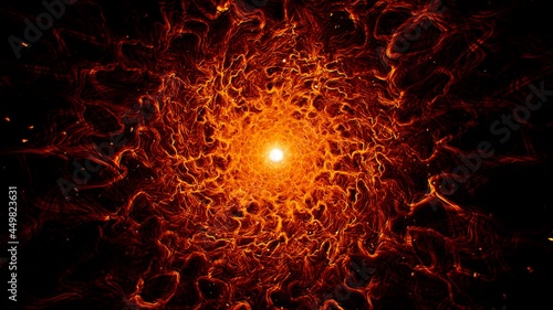 Fotografie Mysterious Grunge Fire Winding Lines Background