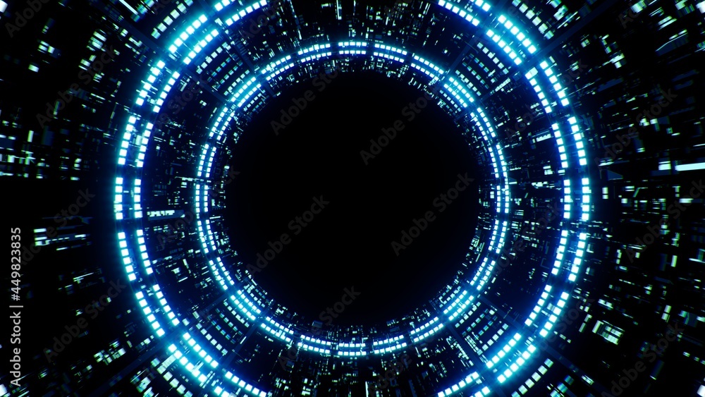 Fototapeta premium Sci fi Technology Tunnel Logo Placeholder