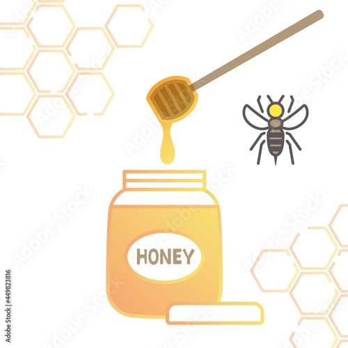 シンプル　イラスト　蜂蜜のベクターイラスト