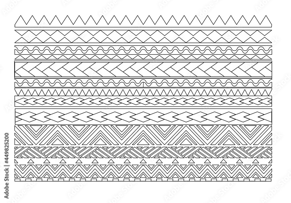 Maori tribal pattern tattoo design basic  lineart 마오리 문양 타투도안 건대타투
