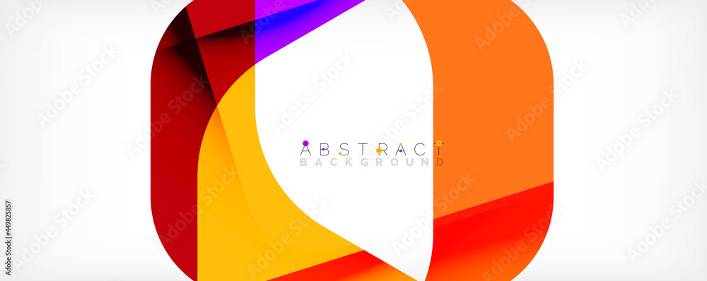 Minimal abstract background - color overlapping shapes on white with shadow lines. Vector Illustration For Wallpaper, Banner, Background, Landing Page Minimal abstract background - color overlapping shapes on white with shadow lines. Vector Illustration For Wallpaper, Banner, Background, Landing Page