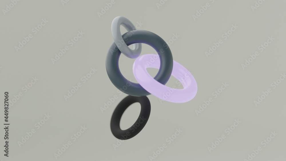 Modern minimal design with realistic 3d torus render objects. Abstract background. Art trend poster. Modern minimal design with realistic 3d torus render objects. Abstract background. Art trend poster.