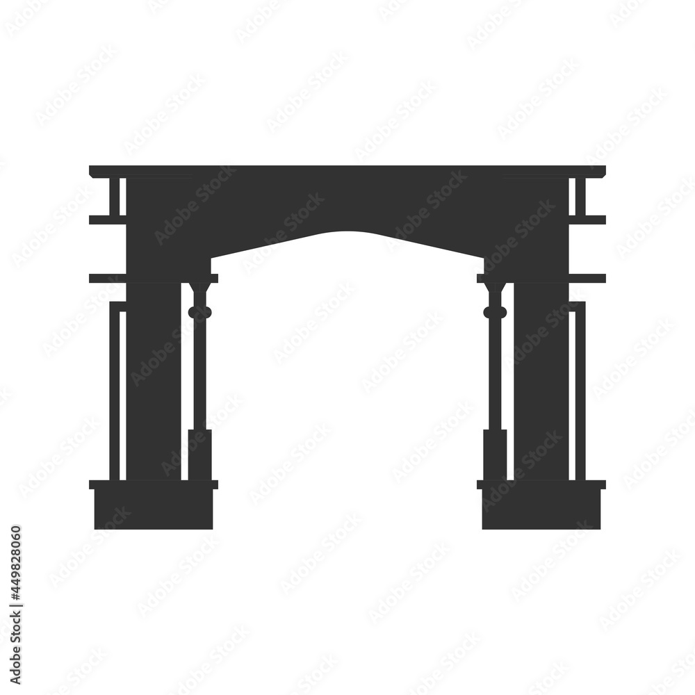 Village Welcome Gate Icon. Silhouette of Traditional Gates or Village Welcome Gate Icon. Silhouette of Traditional Gates or