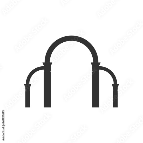 Village Welcome Gate Icon. Silhouette of Traditional Gates or "Gapura" in Indonesian