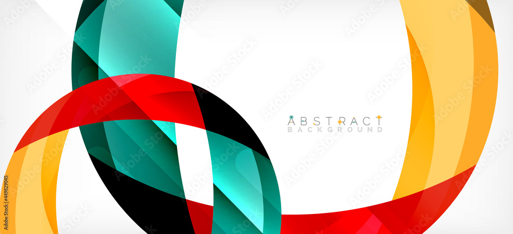 Geometric abstract background. Circle created with overlapping color shapes. Vector Illustration For Wallpaper, Banner, Background, Landing Page Geometric abstract background. Circle created with overlapping color shapes. Vector Illustration For Wallpaper, Banner, Background, Landing Page