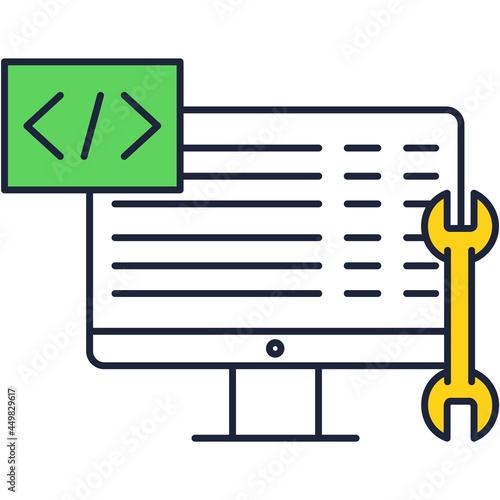 Web development back end vector flat icon
