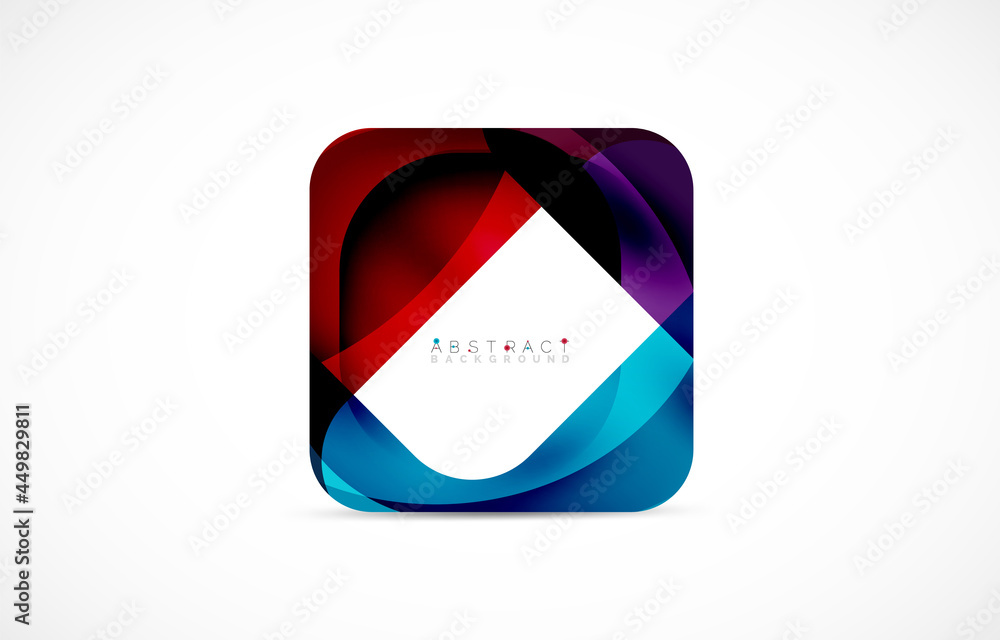 Minimal background. Abstract square shape with round corners created with wavy forms. Vector Illustration For Wallpaper, Banner, Background, Landing Page Minimal background. Abstract square shape with round corners created with wavy forms. Vector Illustration For Wallpaper, Banner, Background, Landing Page