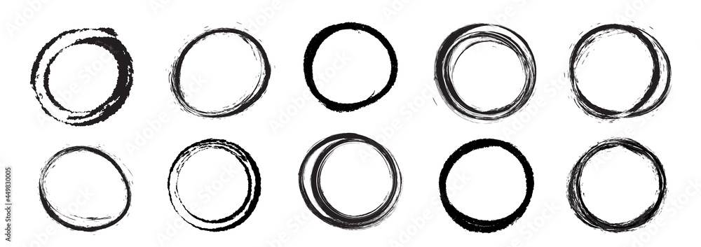 Hand drowning circle line sketch vector set. Highlighter marks, strokes, Art brush design round circular scribble doodle graffiti bubble or ball draft illustration for logo and text. Hand drowning circle line sketch vector set. Highlighter marks, strokes, Art brush design round circular scribble doodle graffiti bubble or ball draft illustration for logo and text.
