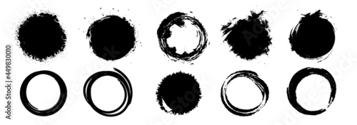 Hand drowning circle line sketch vector set. Highlighter marks, strokes, Art brush design round circular scribble doodle graffiti bubble or ball draft illustration for logo and text.