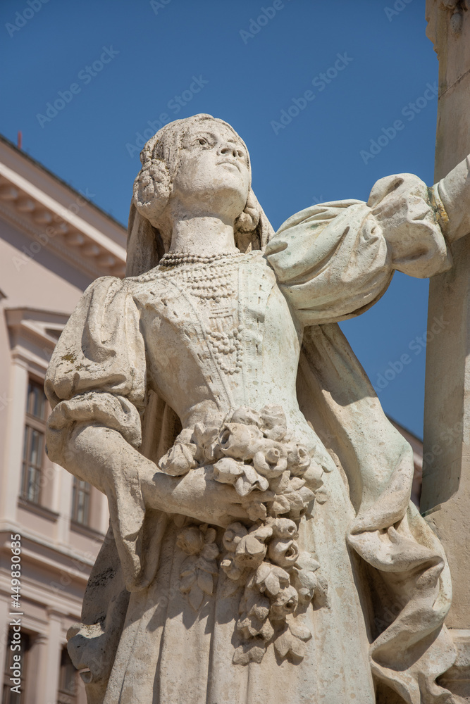 Fototapeta premium Kossuth Lajos Sttatue in the city center of Szeged. detail ,Hungary ,July 2021,