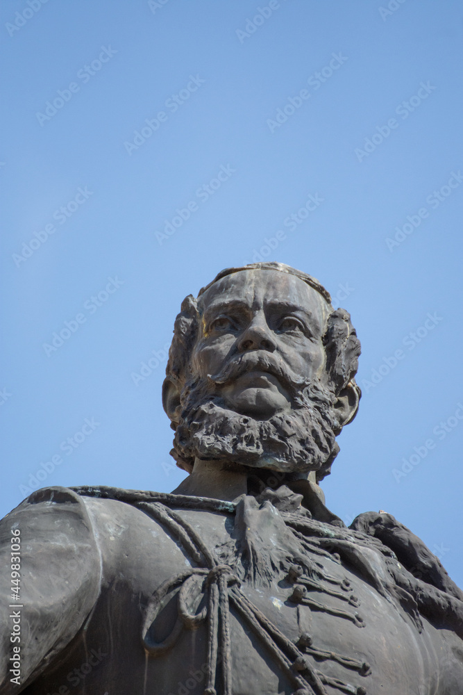 Kossuth Lajos Statue ihead detail , in the city center of Szeged. Hungary ,July 2021, Kossuth Lajos Statue ihead detail , in the city center of Szeged. Hungary ,July 2021,