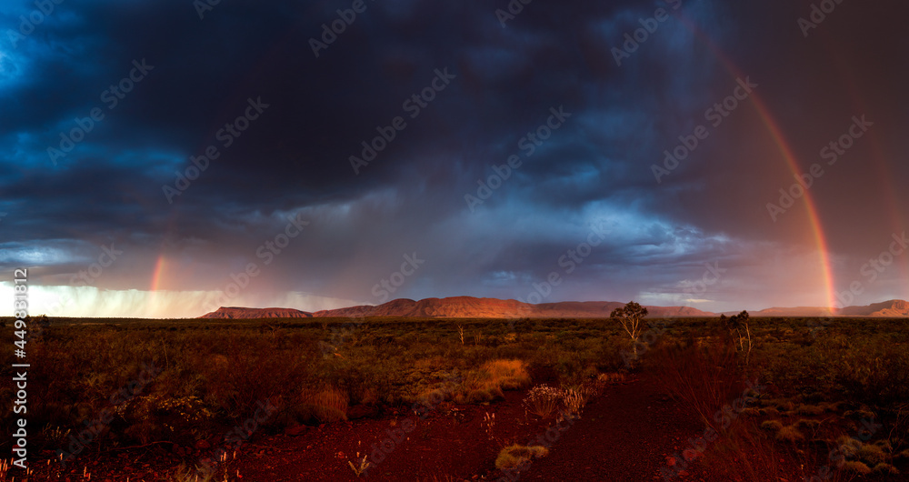 Rainbow Over The Hamersley Ranges, Western Australia