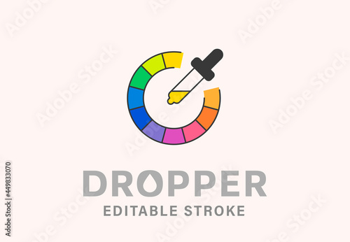 Color wheel with dropper creative logo template. photo