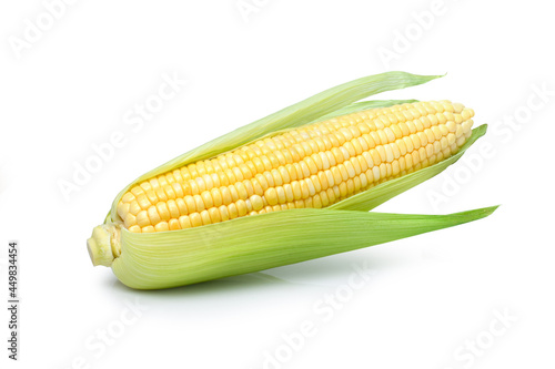 Tableau sur toile fresh corn isolated on white