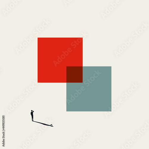 Business merger and acquisition strategy vector concept. Symbol of growth, cooperation, investment. Minimal illustration
