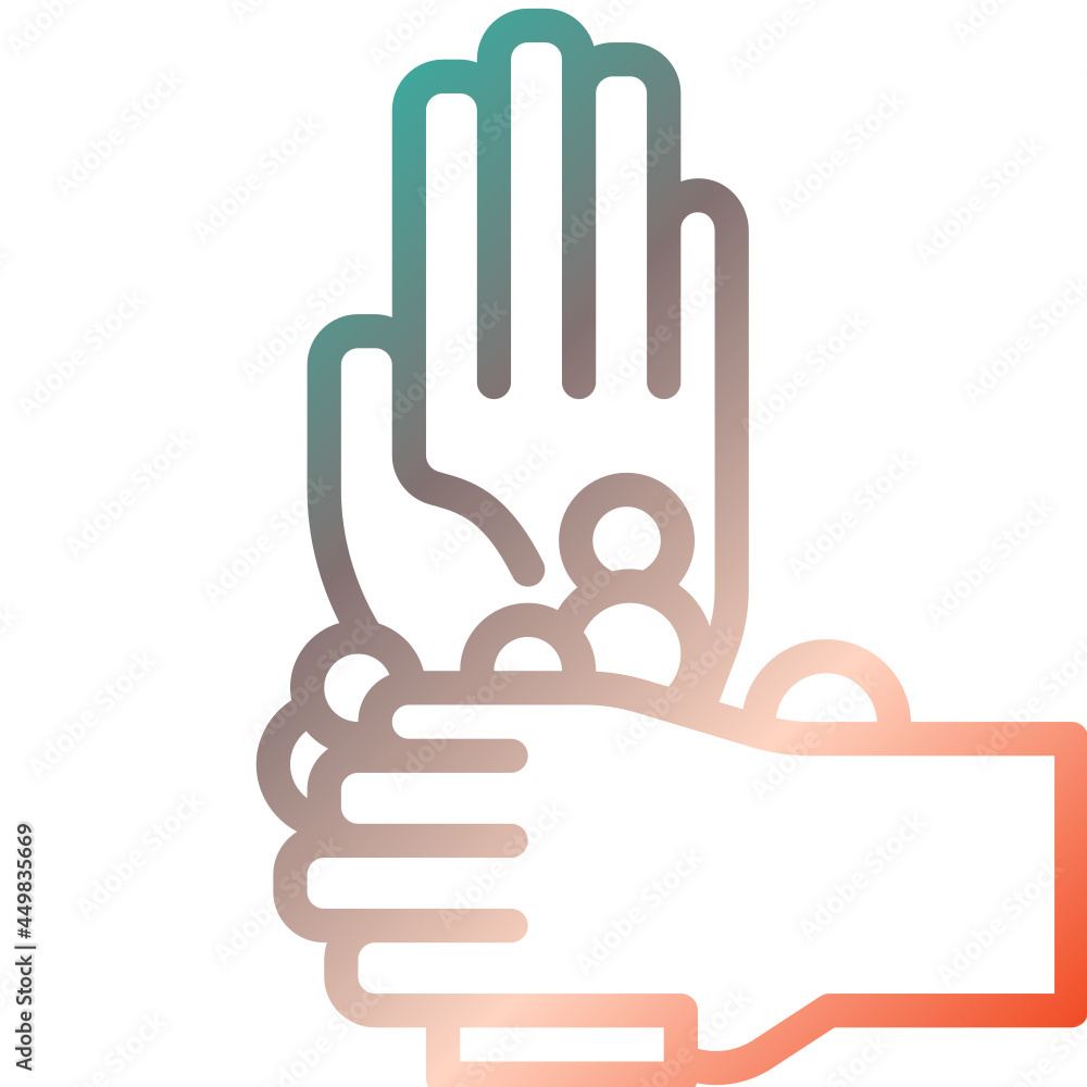Obraz premium Washing Hand hand gradient icon