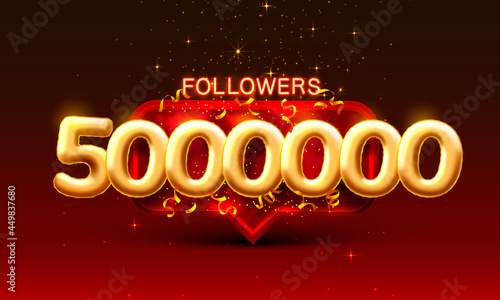Thank you followers peoples, 5000k online social group, happy banner celebrate, Vector