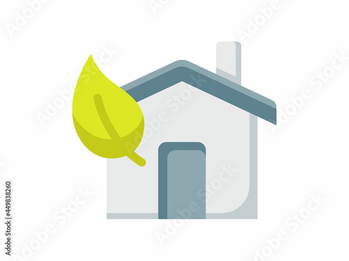 house green home smart eco friendly single isolated icon with flat style