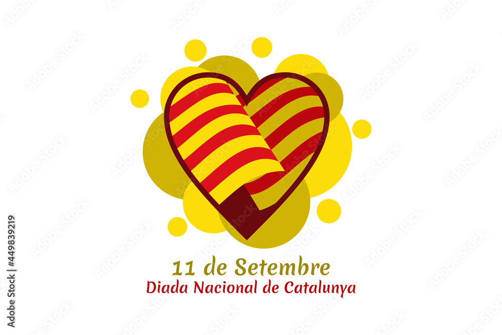 Translate: September 11, National day of Catalonia. vector illustration.  Suitable for greeting card, poster and banner. - obrazy, fototapety, plakaty 