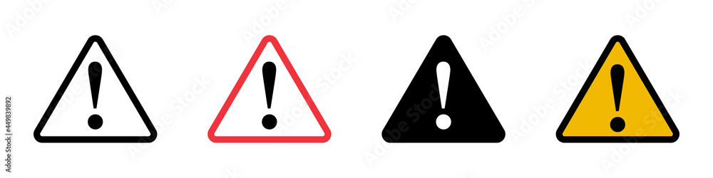 Caution sign icon set simple design Caution sign icon set simple design