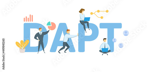 DAPT, Domestic Asset Protection Trust. Concept with keyword, people and icons. Flat vector illustration. Isolated on white.
