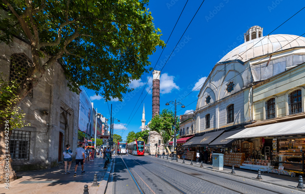 Naklejka premium The Cemberlitas Square view in Istanbul. Istanbul is popular tourist destination in the Turkey.
